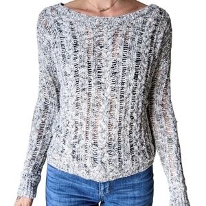 Vince Open Cable Knit Sweater Gray Size XL